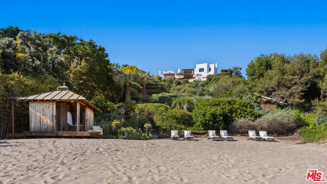 Private Malibu beach access below a coastal estate